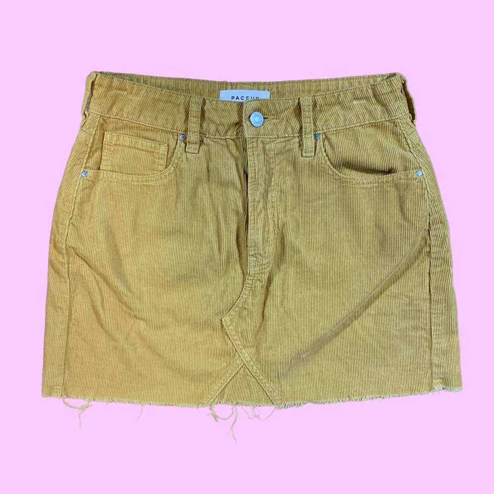 PacSun mustard corduroy mini skirt 26